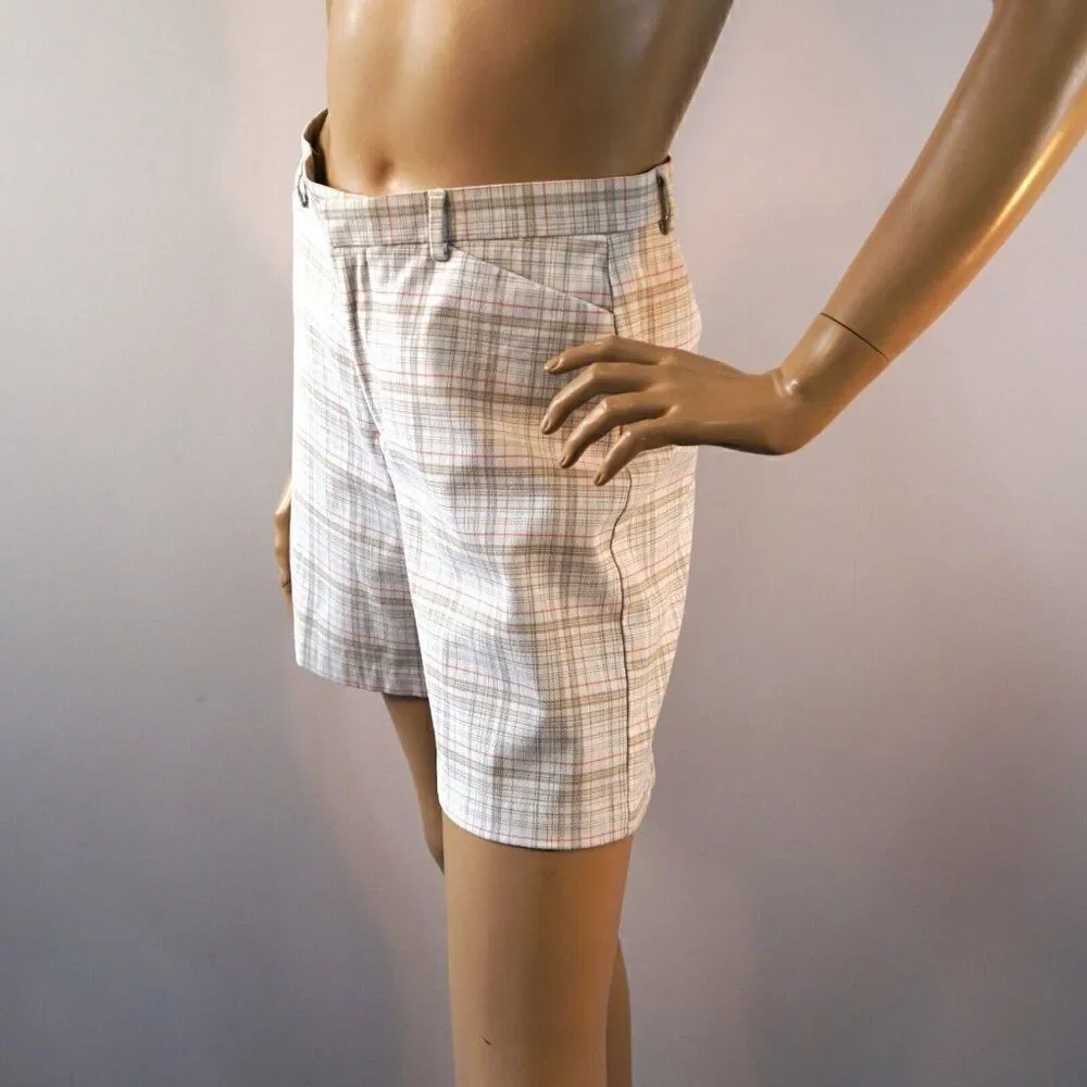 Dockers Womens Shorts Stain Defender Flat Front Plaid Stretch Size 4